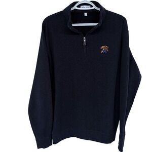 Peter Millar UK Kentucky Wildcats 1/4 Zip Pullover Large Men's Black Rayon Golf